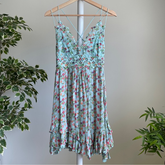 NEW Free People One Adella Printed Mini Slip Dress - Picture 5 of 14